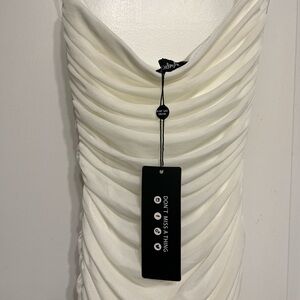 My Outfit Online Pamela Strapless Ruched Mini Dress - White - Small